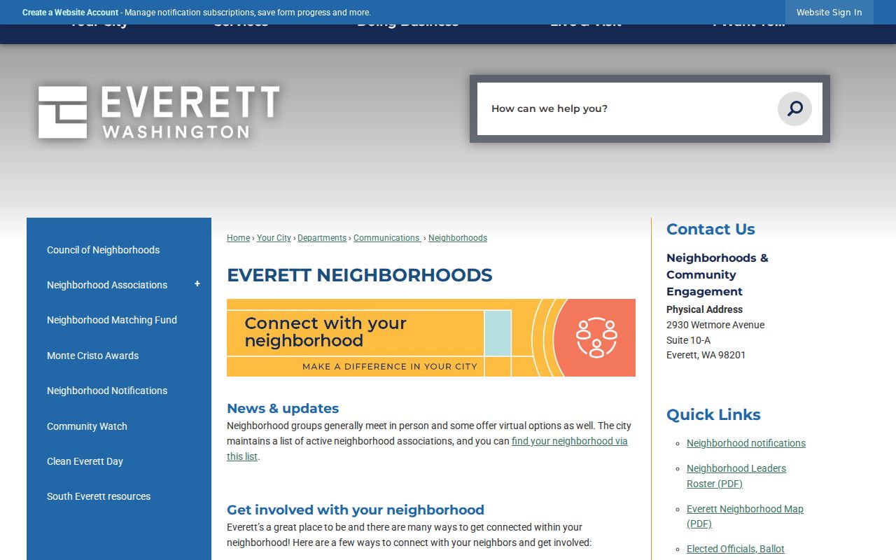 Everett neighbors directory and neighborhood association contacts