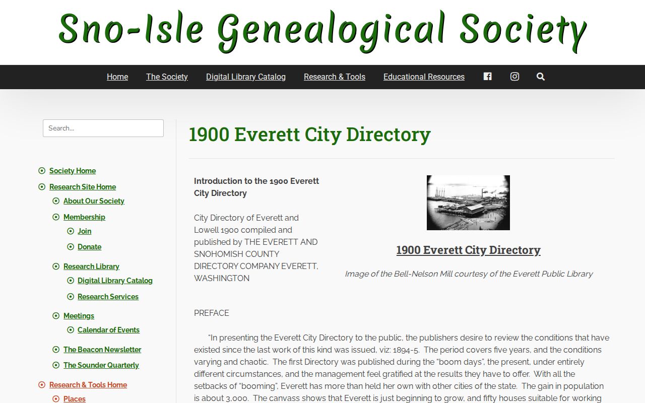 Everett city directory 1900 collection from Sno-Isle Genealogical Society